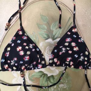 Patterned Triangle bikini top